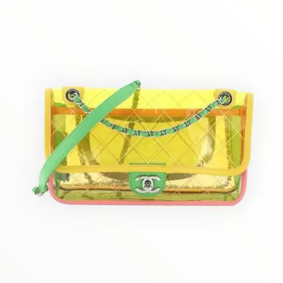 Chanel 18S Coco Splash Pastel Rainbow PVC Medium Flap Bag - Picture 1 of 11